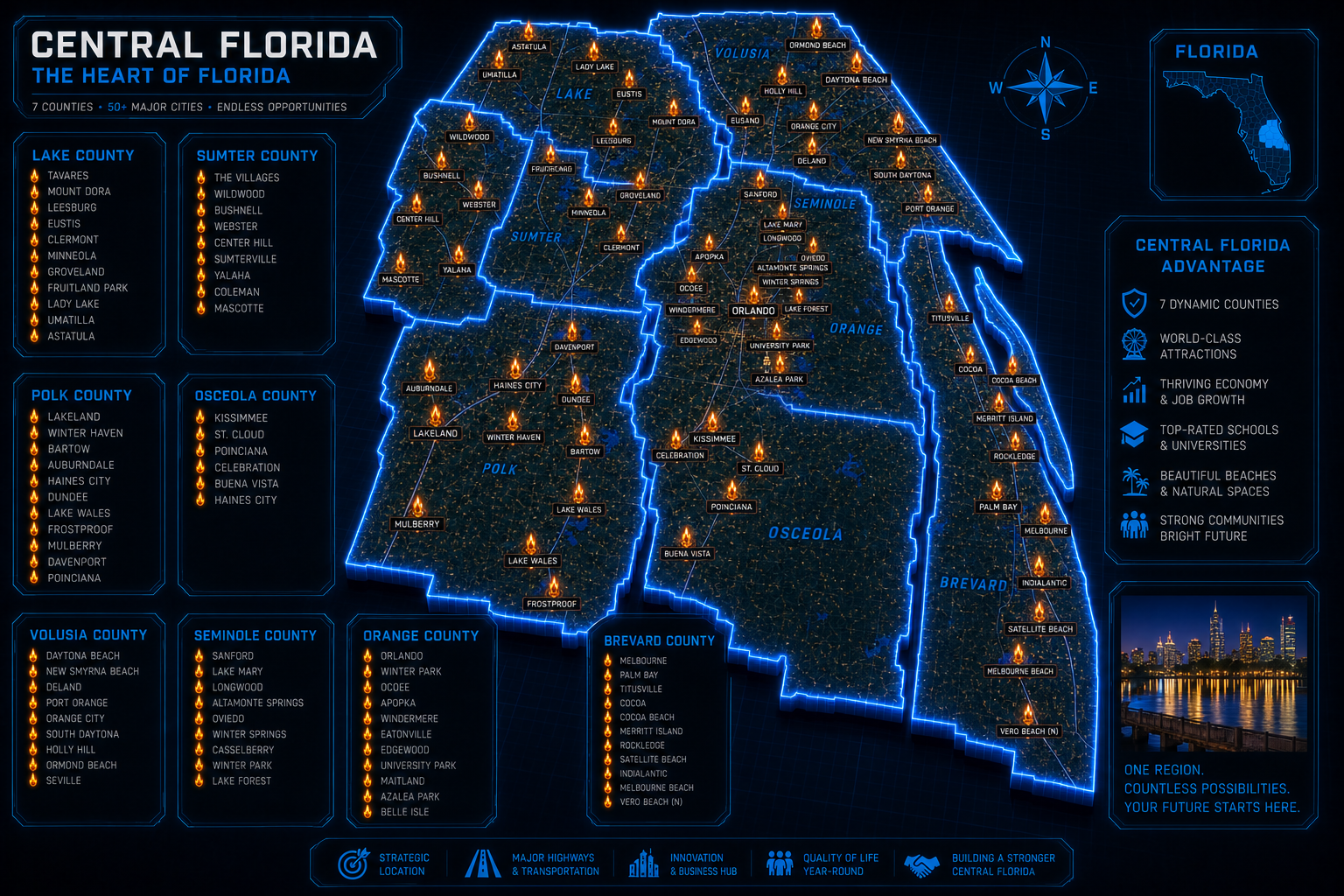 Central Florida service area coverage map